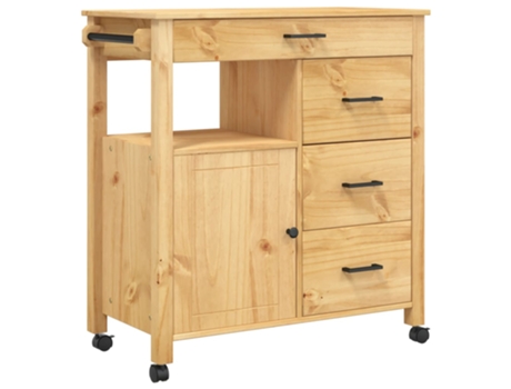 Carrito De Cocina VIDAXL Marrón Madera (84x40x90 cm)