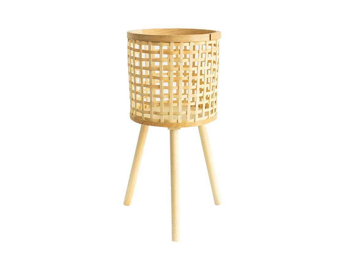 Soporte Para Plantas De Bambú Tejido Para Sala De Estar, Jarrones Altos De Imitación De Ratán, Estante De Suelo