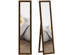 Espelho Corpo Inteiro 157x37 Cm Moldura Mdf Mesa Inclinado Pendurar Nogueira
