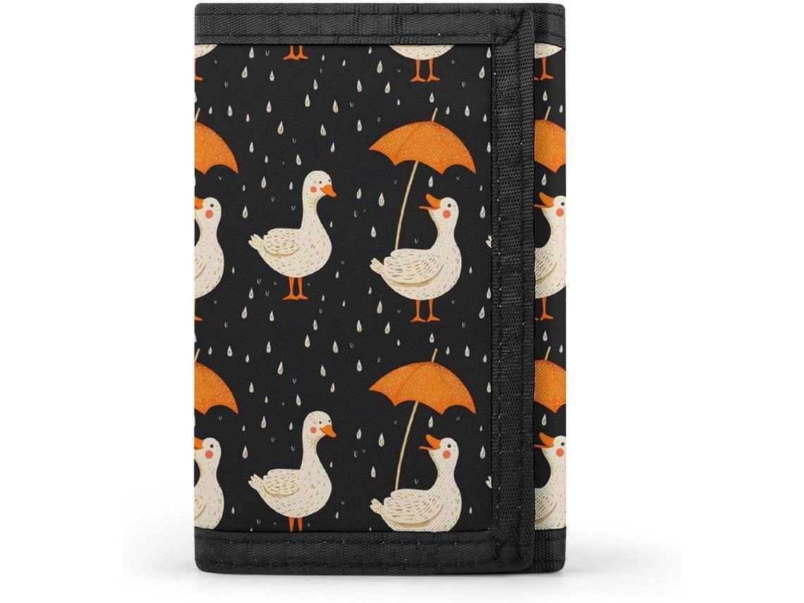 Cartera Compacta Poliéster Con Cremallera Para Hombre Diseño Estampado