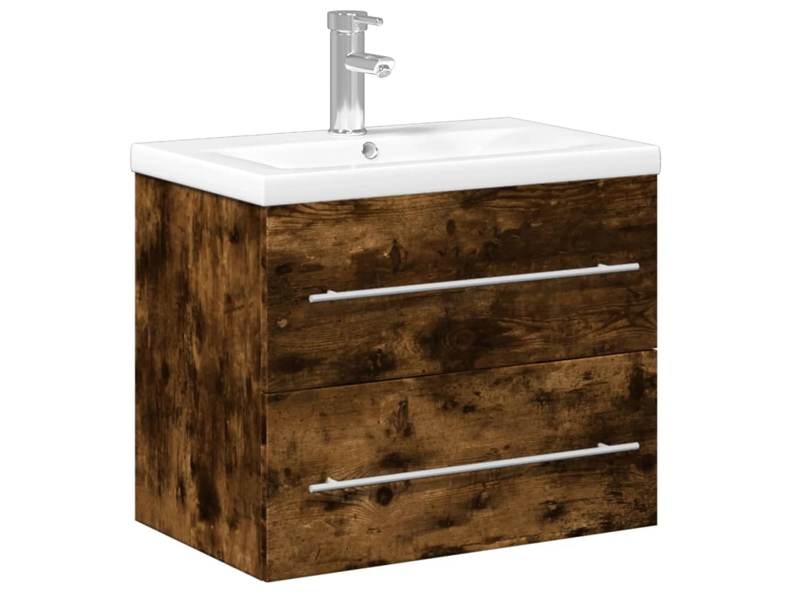 Maison Exclusive - Mueble De Baño Con Lavabo Integrado Roble Ahumado