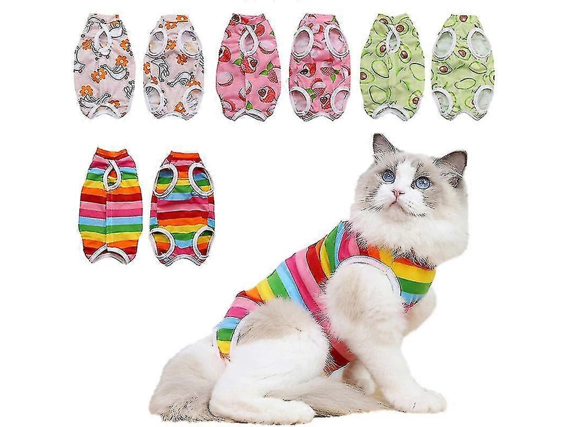 Traje de recuperación para gatos, ropa antilamidos y collar de reemplazo posoperatorio.