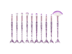 Brochas de maquillaje portátiles con purpurina para niñas, brochas de maquillaje de sirena, regalos para mujeres. Rosewell