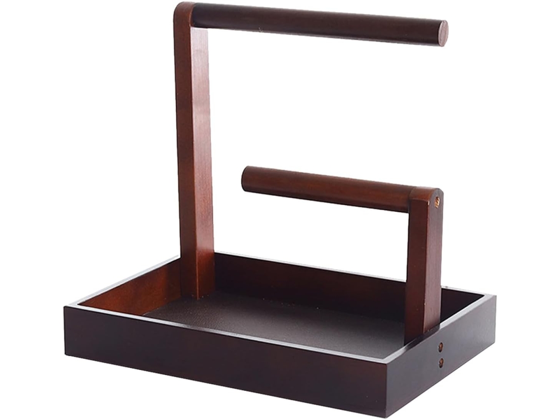 Soporte Escritorio Joyería Material Sintético Marrón Multifuncional Pulseras Diademas Ahorra Espacio