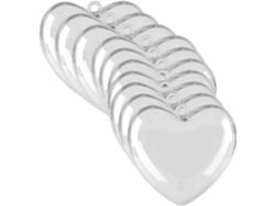 Bolas Decorativas Forma Corazón Rellenar Juego 10 Plástico Transparente Decoración Colgante Práctica Bodas