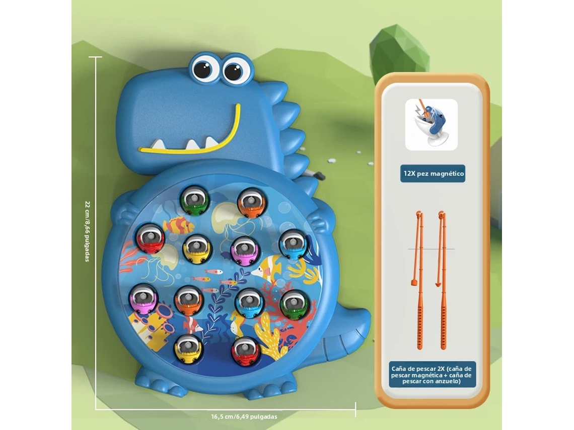 Juguete de pesca magnético para bebés, juguete educativo Mdug (azul)