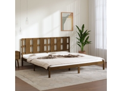 Estructura De Cama Madera Maciza De Pino Marrón Miel 200x200 Cm