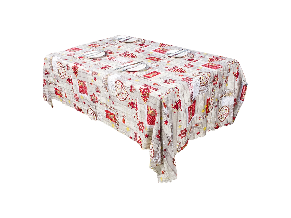 Rectángulo de Navidad mantel impreso cubierta de mesa oblonga impermeable para decoración de comedor, amor gris claro RNEMITERY