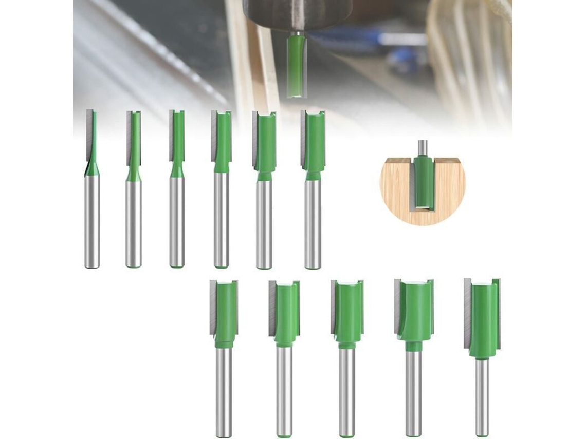 11 brocas para fresadora con mango de 6 mm, brocas de carburo para madera (4 mm-16 mm)