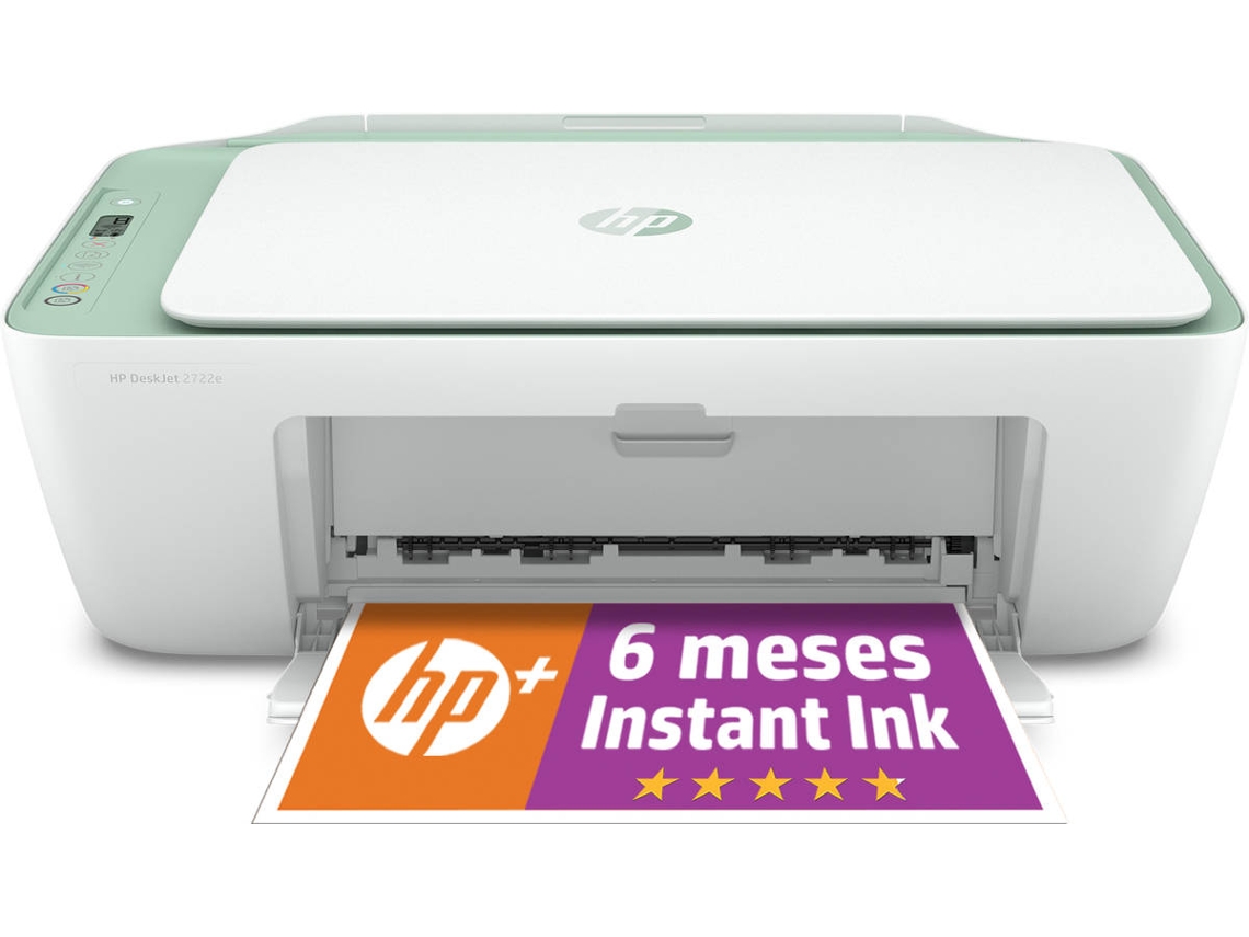 Impresora HP DeskJet 2722e Verde (Multifunción - Inyección de Tinta - Wi-Fi - Instant Ink)