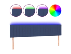 Cabecero de cama SFUSHOS con luces LED, tela, 160x5x78/88 cm, azul