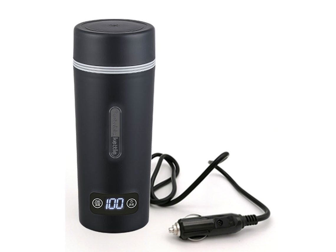 Hervidor Eléctrico Eifson Portátil 3-en-1 Apagado Automático 350ml 300w Acero Inox 304 12v (negro)