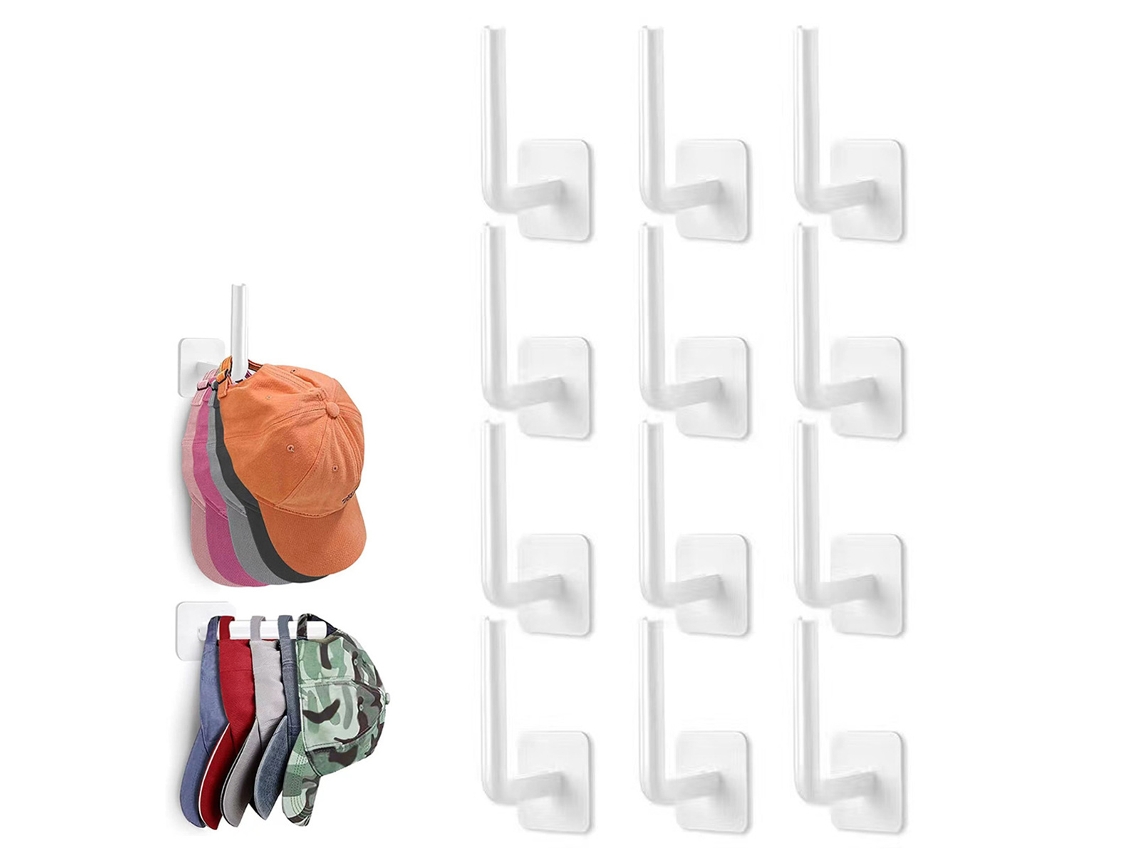 Organizador de sombreros, perchero multiusos con adhesivo fuerte para montaje en pared, soporte para gorras