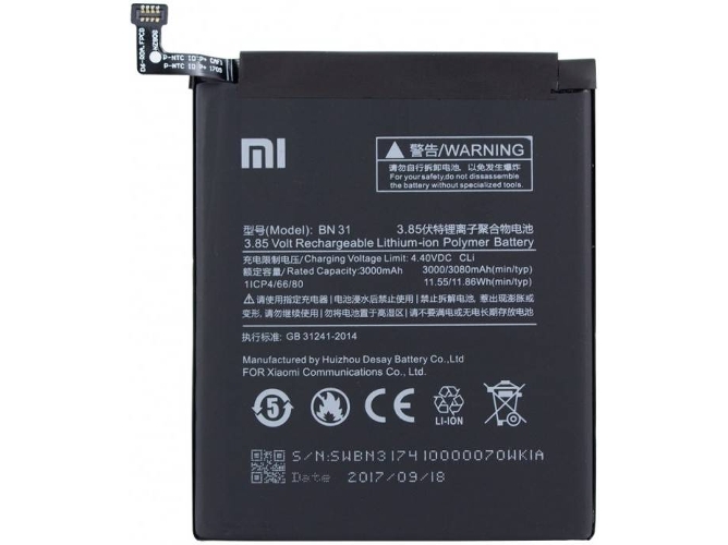 Bateria Xiaomi Litio Ionen BN31 Xiaomi Mi 5X 3000mAh Original