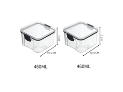 Juego de 5 recipientes herméticos de plástico transparente MDUG para almacenar alimentos (2 x 460 ml)
