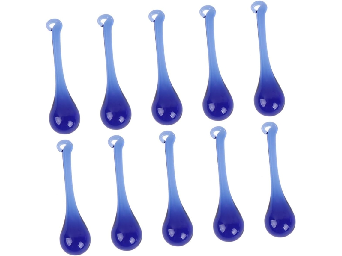 10 Piezas De Colgantes De Cristal Para Candelabro Azul, Delicada Gota De Agua, De