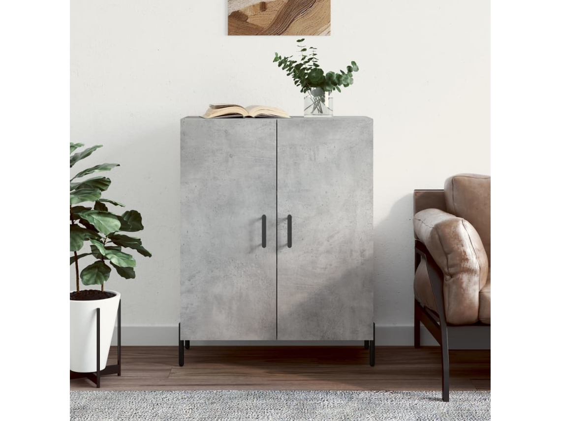 Aparador | Vitrina buffet 69,5x34x90 cm Madera tratada Cemento gris