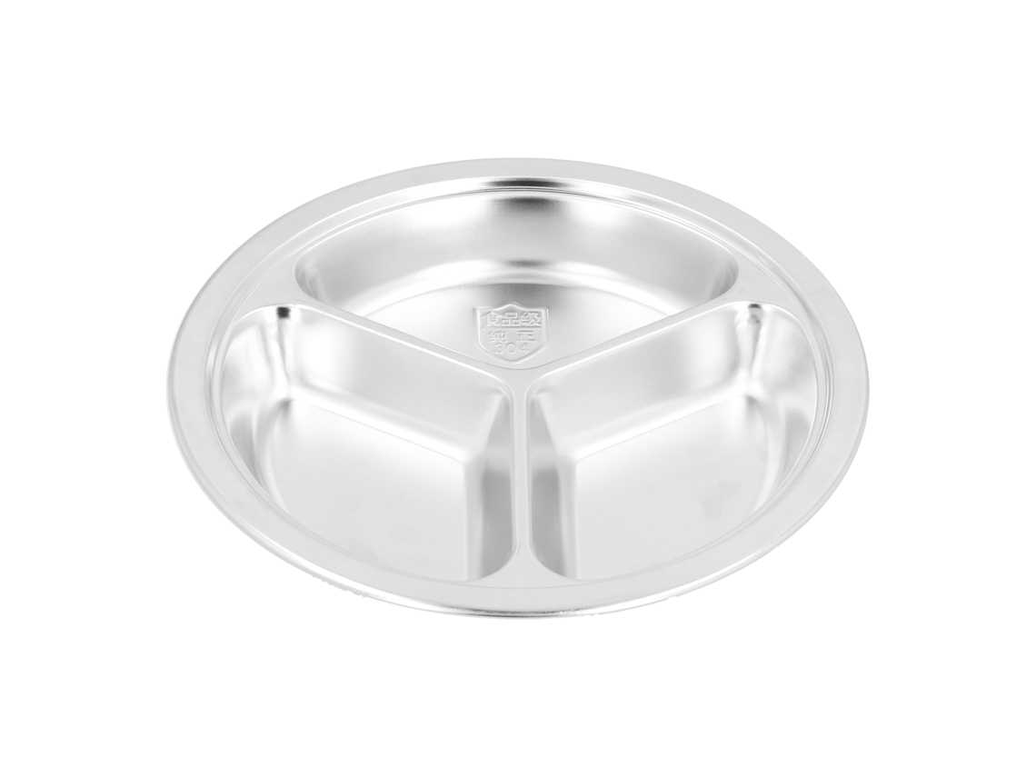 MEOIRUERY Plato de Acero Inoxidable Reutilizable para Niños, Plato de Arroz, Plato de Merienda, para Hogar, Cocina, Restaurante y Hotel