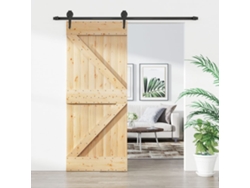Puerta corrediza | Puerta corredera con herrajes 85x210 cm madera maciza de pino Wsd644272 Lovely Home