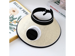 (beige) Sombrero De Sol Eléctrico De Ala Ancha Con Ventilador Para Hombre, Protección Uv.