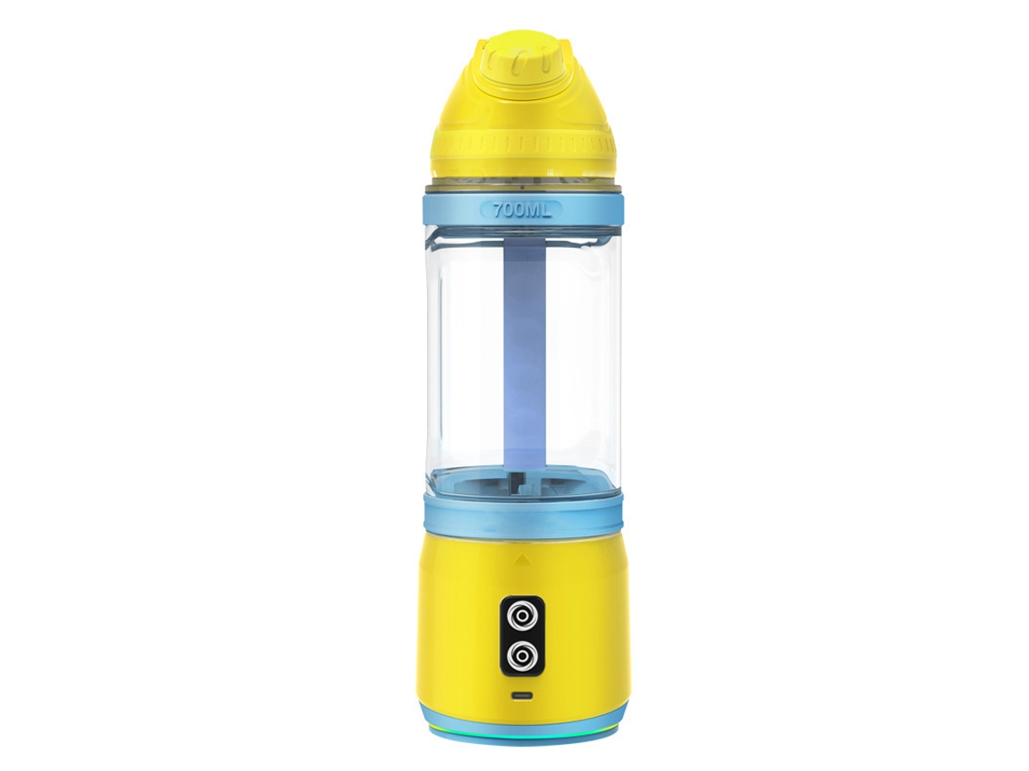 Exprimidor de vidrio, corte bidireccional, recargable, función de pulso inteligente Mdug (amarillo y azul)