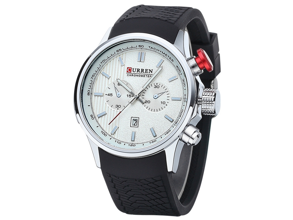 Reloj Elegante De Silicona, Movimiento Japonés, Esfera Grande Para Hombre.