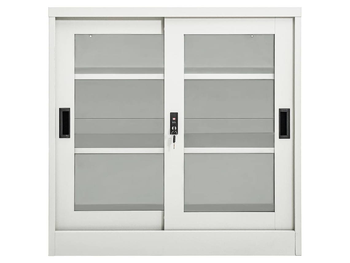 Maison Exclusive - Armario Con Puerta Corredera Gris Claro Acero 90x40x90 Cm
