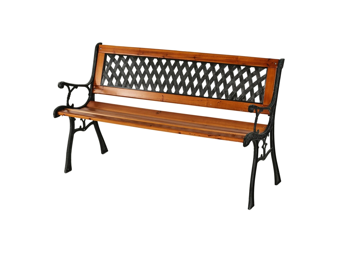 Banco de jardín Well Home de madera y metal 125x52x73cm Wellhome