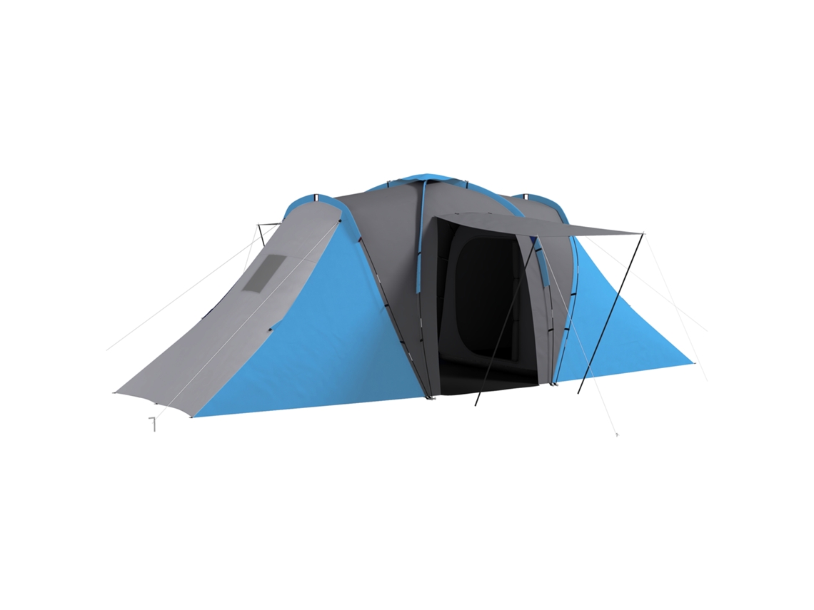 Tienda de campaña para 4-6 personas con 2 habitaciones y bolsa de transporte.