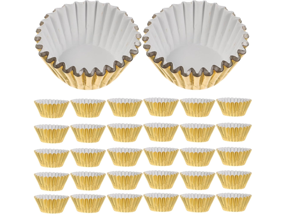 500 Forminhas De Papel Douradas Para Mini Cupcakes E Muffins, Antiaderentes E Duráveis, Ideais Para Casamentos, Chás De