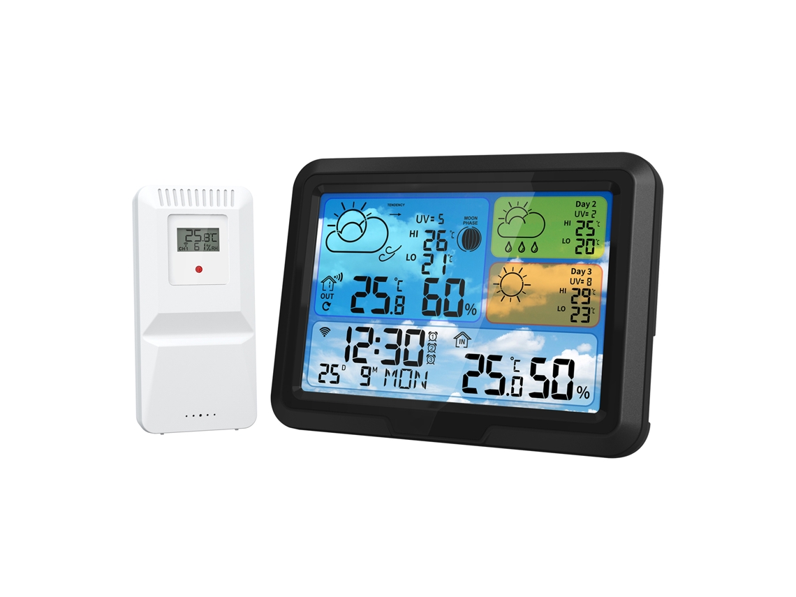 Estación Meteorológica Wifi Con Termómetro Interior/exterior, Pronóstico Del Tiempo, Control Por Aplicación Y Alarma.