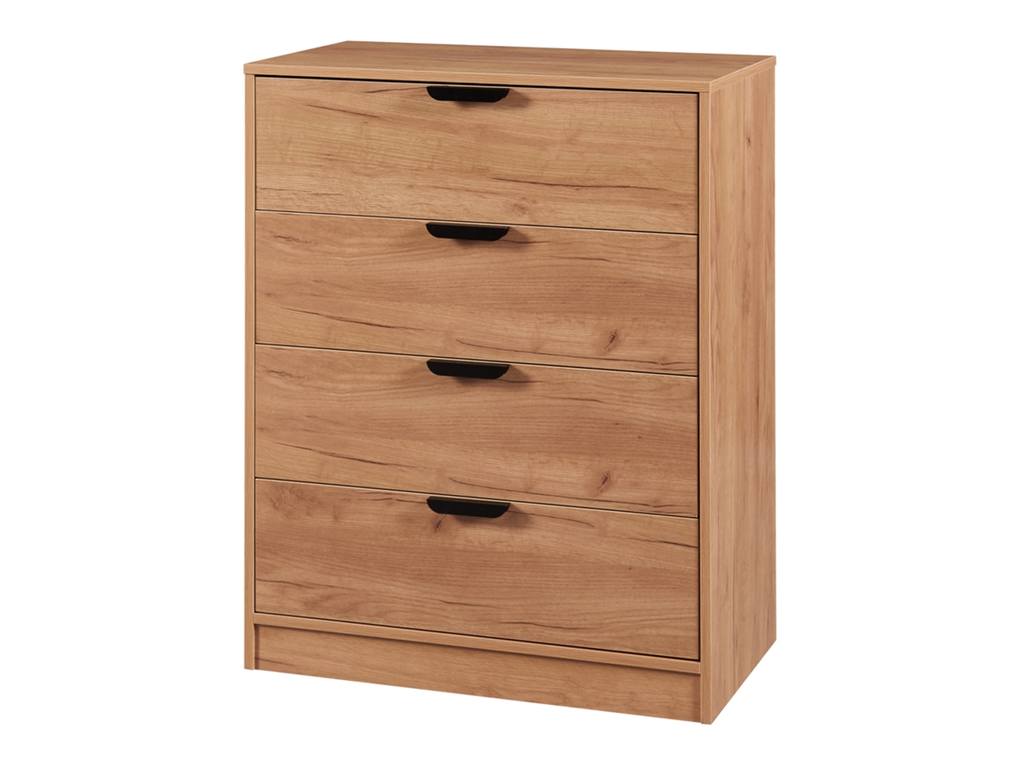 Aparador Varkaus con 4 cajones MDF 90x70x40 cm - Roble [EN.CASA]