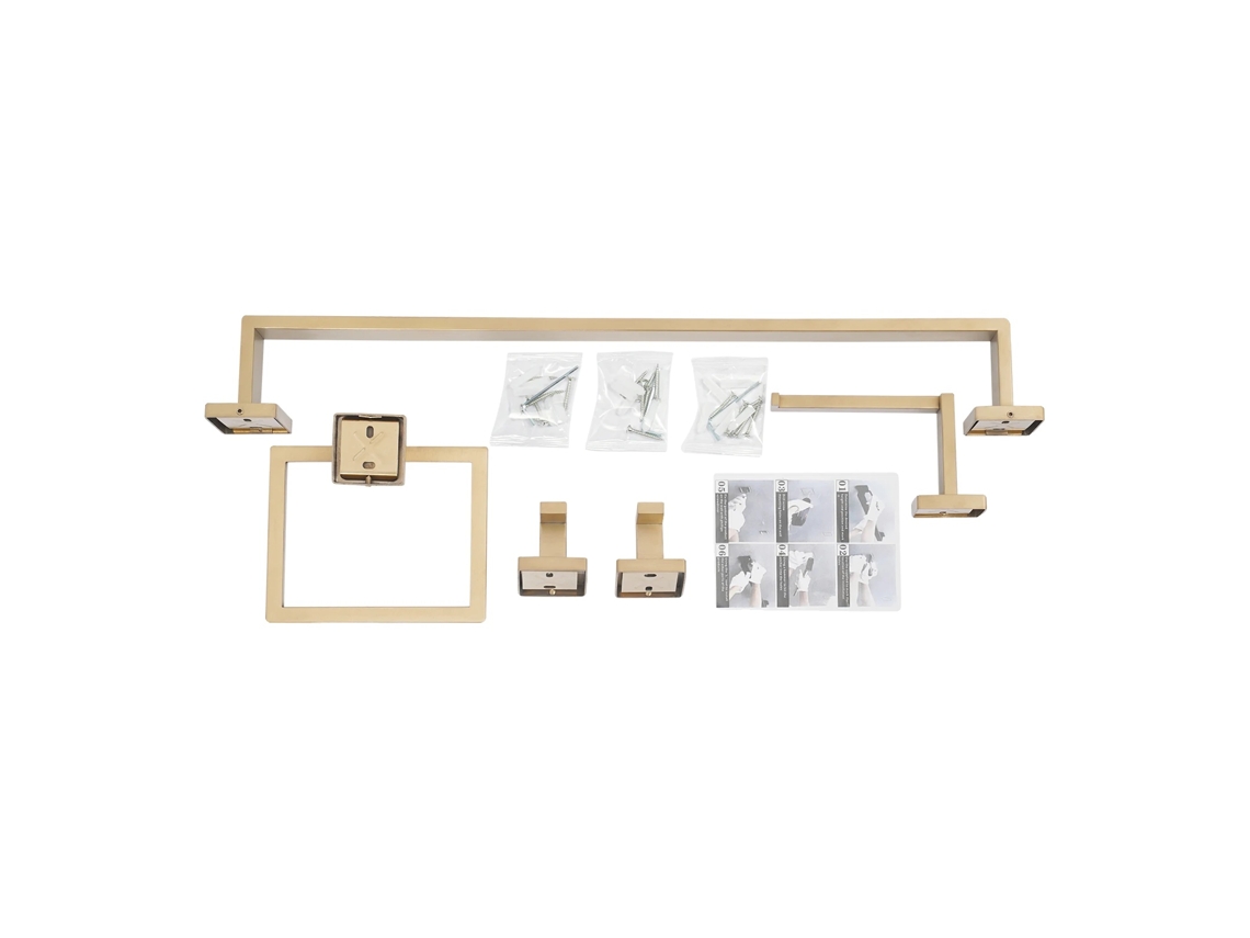 Juego de accesorios de baño, 5 piezas, acero inoxidable duradero, acabado dorado OEM