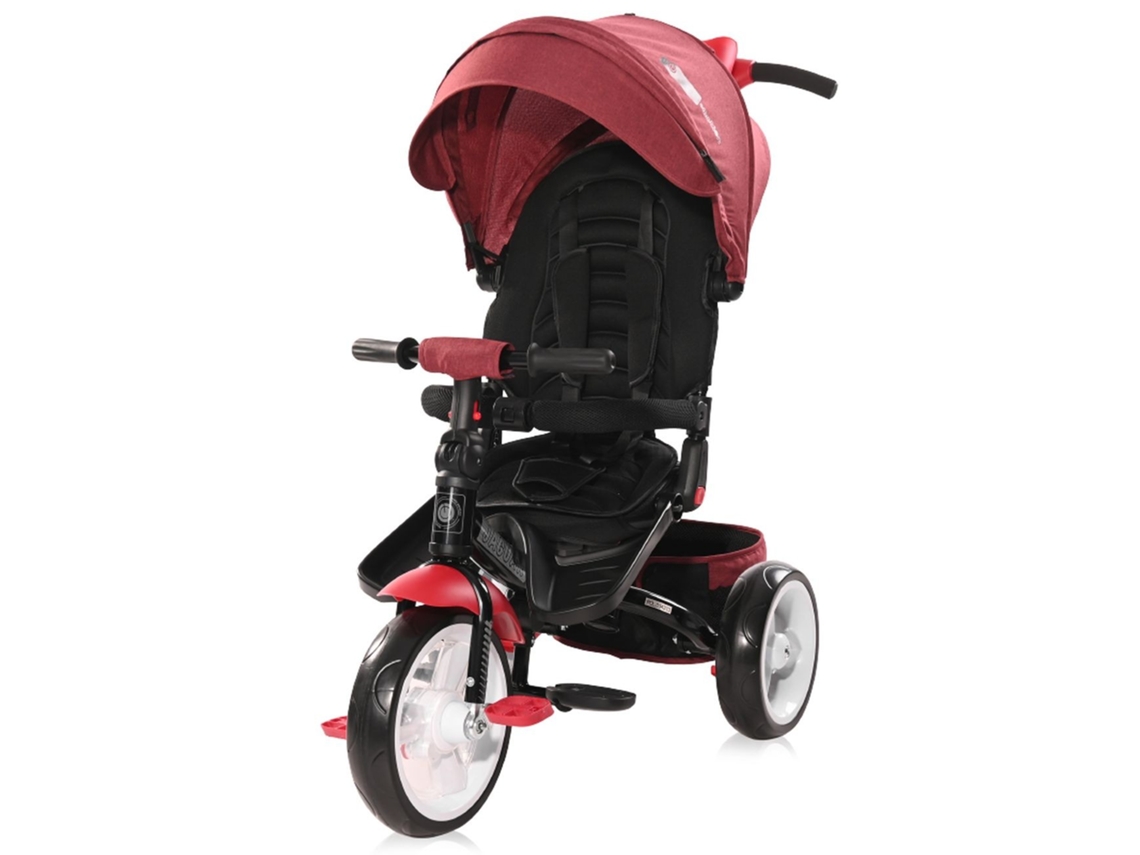 Triciclo Evolutivo Jaguar Con Capota , Asiento Giratorio 360º Y Ruedas Eva De Lorelli - Red &amp; Black Luxe