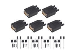 5 Conjuntos Adaptador Db9 Rs232 Macho Puerto Serie Dispositivo Conector Pp Con Tornillos De Montaje