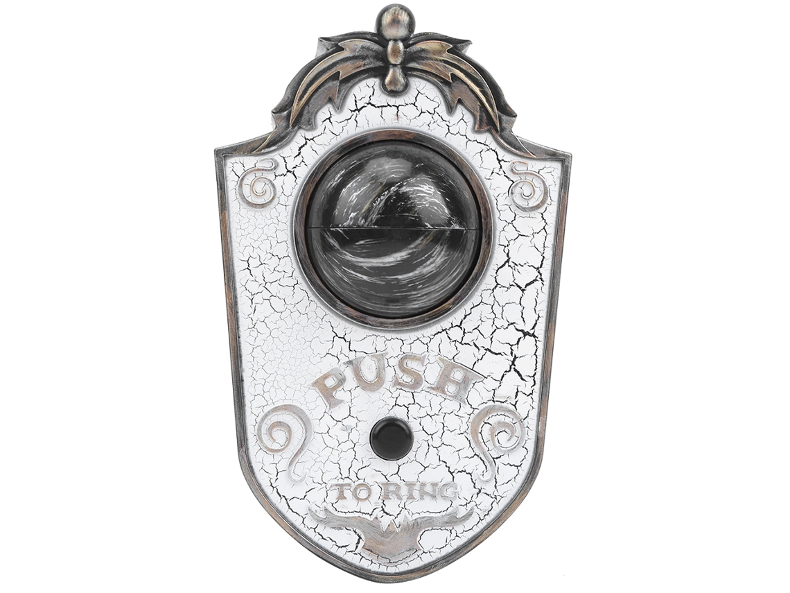 Timbre De Halloween Con Diseño De Un Solo Ojo Y Sonido, Decoración Blanca Para Puerta, 18x11cm