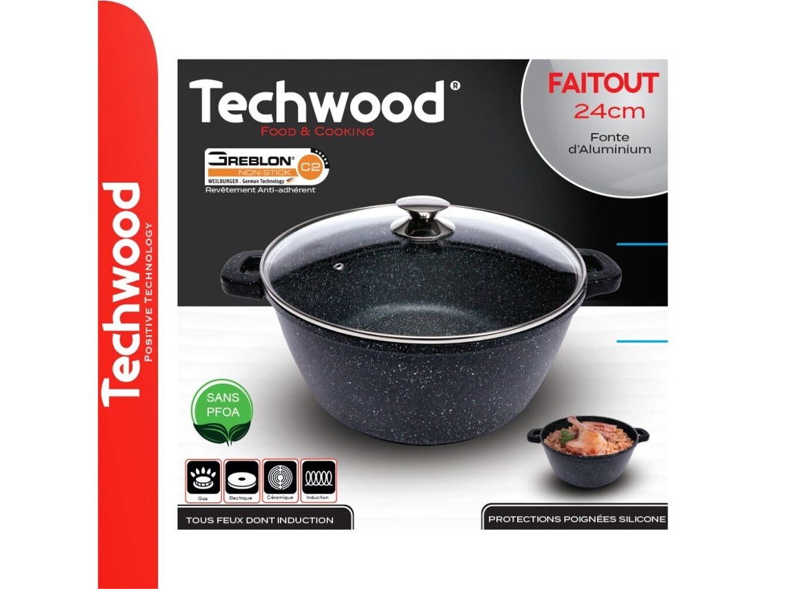 Pan Ø24cm de acero inoxidable con tapa de vidrio Ménage Techwood