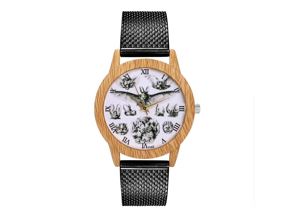 Reloj De Pulsera De Cuarzo Unisex Con Correa De Malla Zhoulianfa T162-f Negro