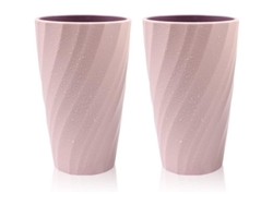 Juego De 2 Vasos Para Cepillo De Dientes Linjou Para Baño, Irrompibles, Suaves Y Duraderos (rosa)