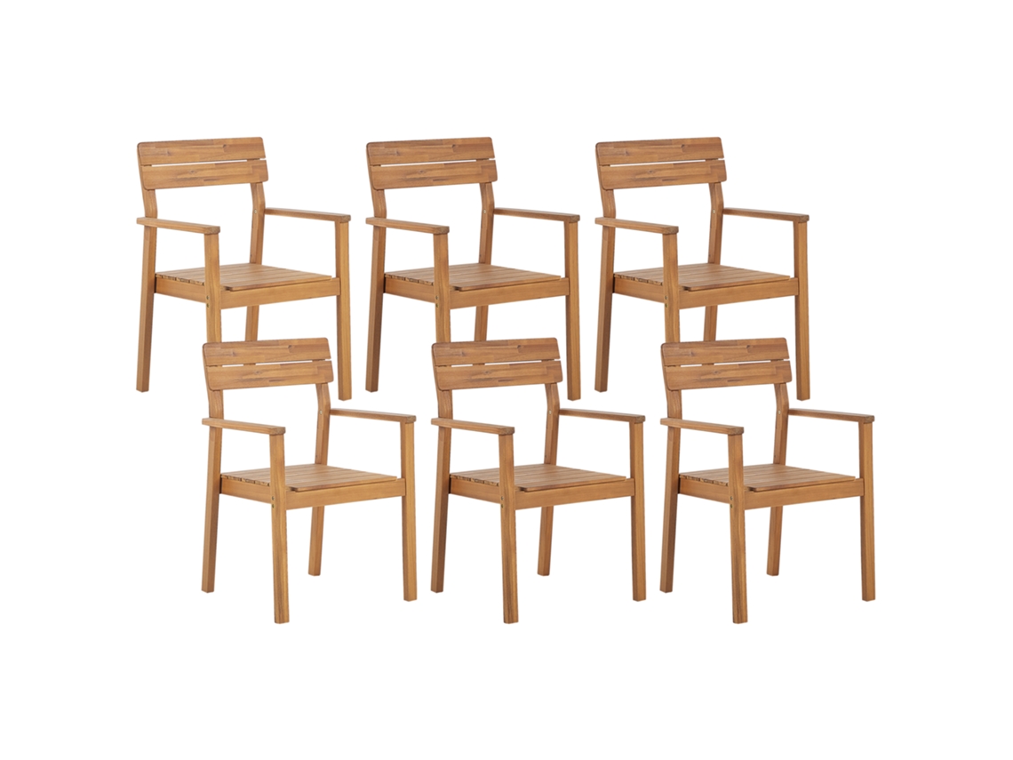 Conjunto de 6 sillas BELIANI Fornelli de Madera de acacia Madera clara 60x56x88