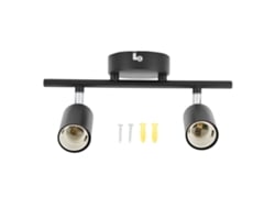 Portalámparas De Techo Empotrado Con Riel, 2 Luces, Giratorio Y Ajustable, Para Bombillas E27 Led.