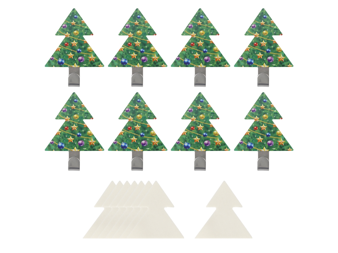 8 Ganchos Autoadhesivos De Acero Inoxidable Para Árbol De Navidad, No Requieren Perforación, Accesorios De Cocina