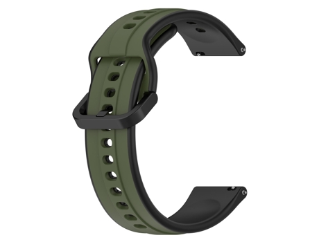 Correa de reloj inteligente para Samsung Galaxy Watch 6 44 mm 20 mm Bucle convexo de silicona de dos colores (verde oscuro + negro)