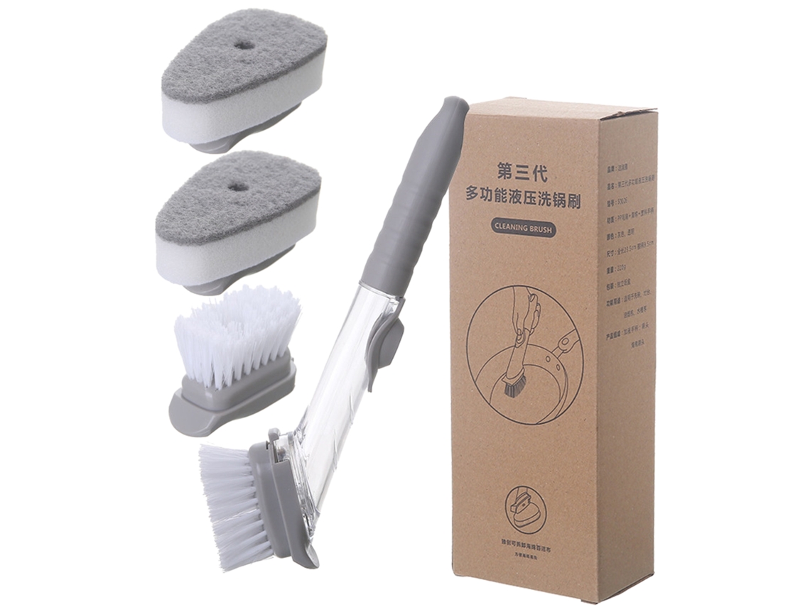 Cepillo automático para añadir líquidos, cepillo de cocina suave, utensilios de cocina para ollas y sartenes, 1 mango, 2 piezas