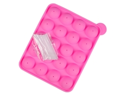 Molde De Silicona Para Chupetes 20 Huecos Con Palitos Forma Esférica Para Chocolate Diy