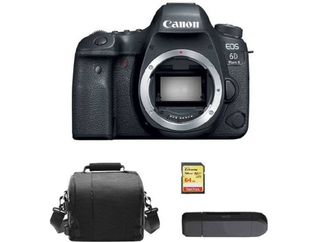 Cámara Reflex CANON EOS 6D II + Tarjeta SD 64GB + Bolsa + Lector de Tarjetas SD (Full Frame)