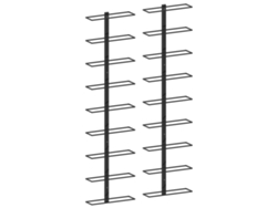 Botellero de pared para 18 botellas, 2 unidades, hierro negro, DKD HOME DECOR