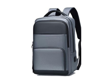 Mochila para Computadora Portátil para Oficina de Negocios, Mochila de Viaje con Puerto de Carga USB Bolsa Resistente al Agua para Hombres-Gris