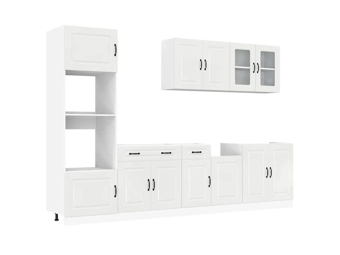 Conjunto de gabinetes de cocina Kalmar, blanco brillante, EXCLUSIVO DE LA CASA
