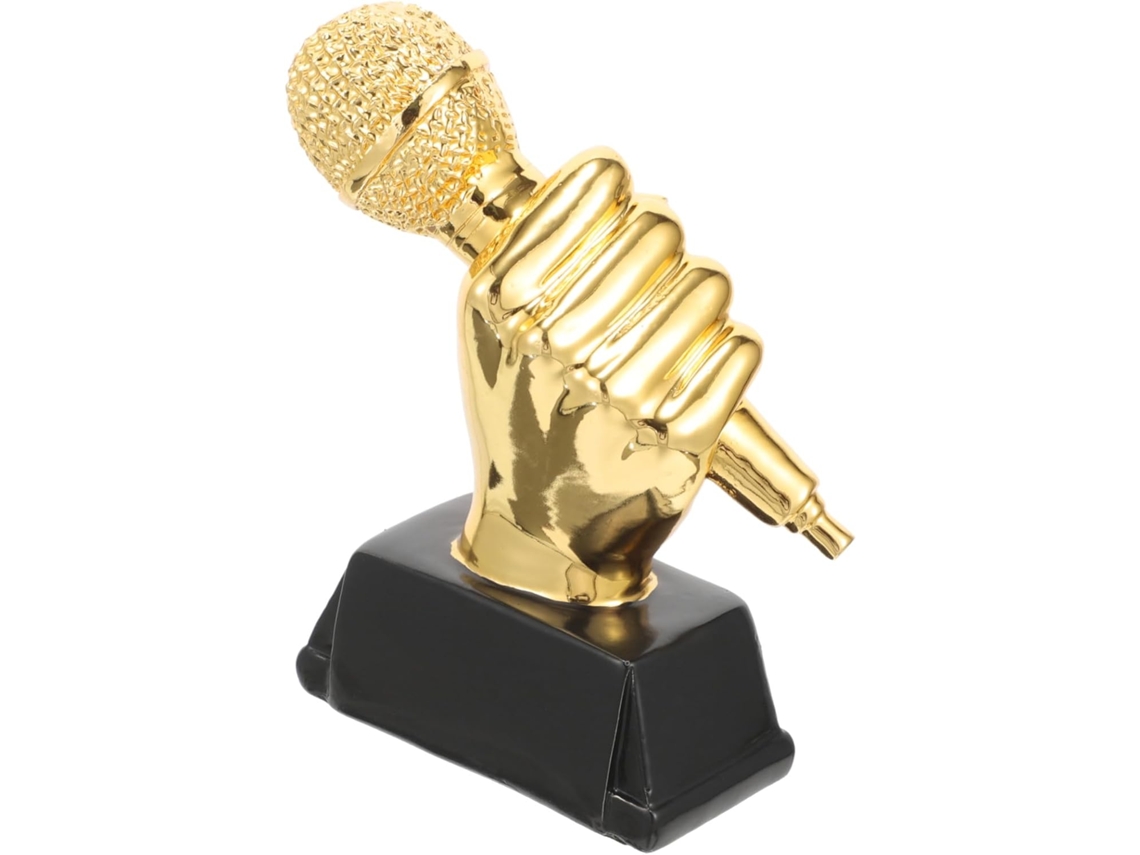 Trofeo De Micrófono De Resina, Modelo Creativo, Concurso De Recuerdos